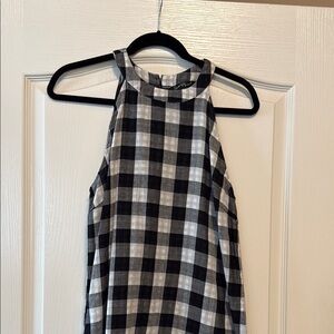 Black and White Checkered Sleeveless Top